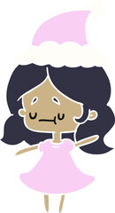 christmas cartoon of kawaii girl