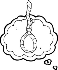 thought bubble cartoon work tie noose