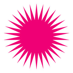 Abstract Geometric Sun Shape on a Transparent Background