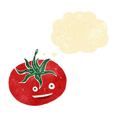 cartoon tomato with thought bubble