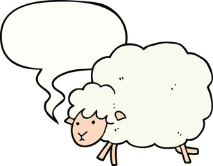 cartoon sheep and speech bubble