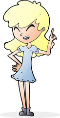 cartoon girl making point