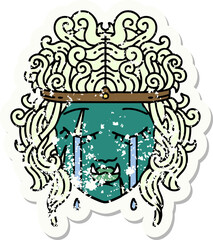 sad orc barbarian character face illustration