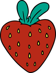 cartoon doodle of a fresh strawberry