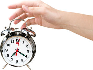 Turning Off Alarm Clock - Isolated