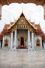 Obraz na płótnie Canvas Wat Benchamabophit Dusitwanaram or Marble Temple in Bangkok
