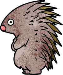 cartoon doodle spiky hedgehog