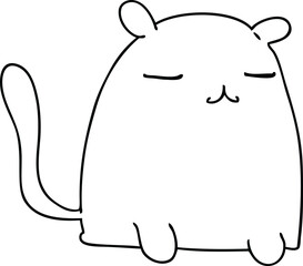 quirky line drawing cartoon cat
