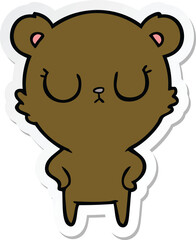 Fototapeta premium sticker of a peaceful cartoon bear