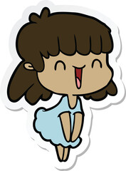 sticker of a cartoon woman