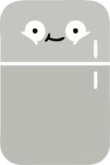 flat color retro cartoon fridge freezer