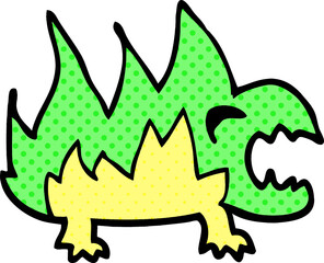 cartoon doodle fire demon