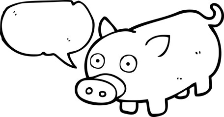 speech bubble cartoon piglet