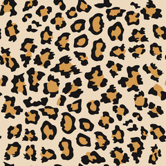 Leopard pattern seamless vector illustration.  Elegant and stylish background for fabric clothes. Animal fur pattern.