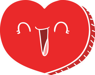 flat color style cartoon love heart