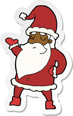 sticker of a cartoon santa claus