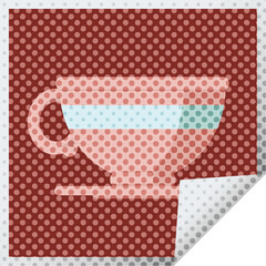 coffee cup graphic square sticker