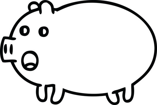 line drawing cartoon pig