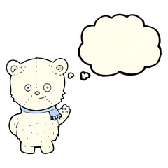 cute cartoon polar bear with thought bubble