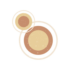 Boho style geometric design elements. Abstract shapes with texture. Neutral terracotta wall decor, cover, print, card, branding designs.