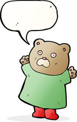 funny cartoon bear with speech bubble