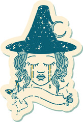 human witch character face illustration