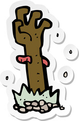 sticker of a cartoon zombie hand