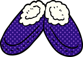 cartoon doodle purple slippers
