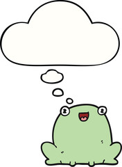 cartoon frog and thought bubble