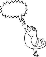 speech bubble cartoon bird