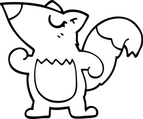 line drawing cartoon squirrel