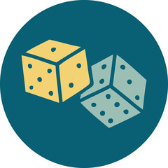 tattoo style icon of lucky dice