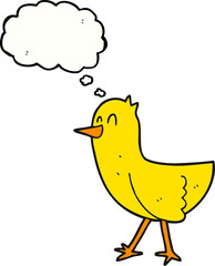 thought bubble cartoon bird