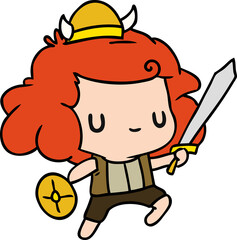 cartoon kawaii cute viking child