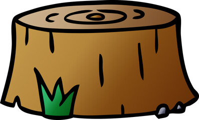 gradient cartoon doodle of a tree log