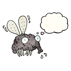 thought bubble textured cartoon fly