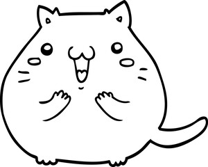 happy cartoon cat