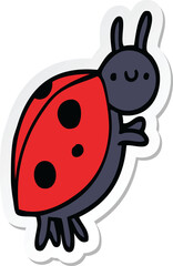 Obraz premium sticker of a cartoon ladybug