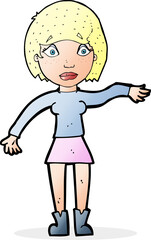 cartoon surprised woman