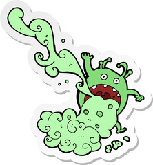 sticker of a cartoon gross monster