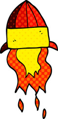 cartoon doodle rocket launch
