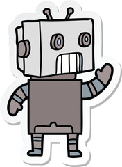 sticker of a cartoon robot