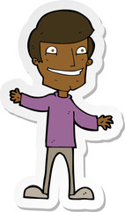Fototapeta premium sticker of a cartoon grinning man