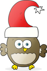 cartoon little christmas owl