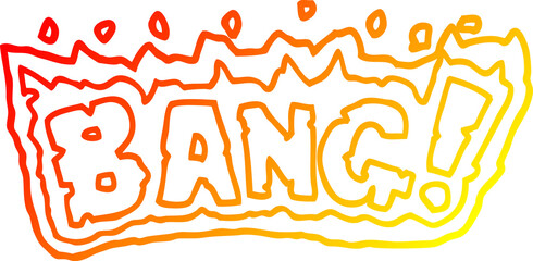 warm gradient line drawing cartoon word bang