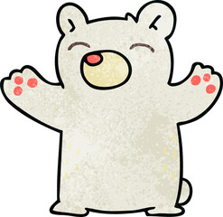 quirky hand drawn cartoon polar bear