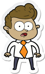 sticker of a cartoon staring man