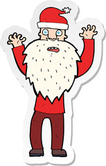 sticker of a cartoon santa claus