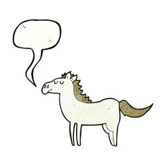 speech bubble textured cartoon horse