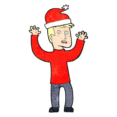 cartoon man ready for christmas